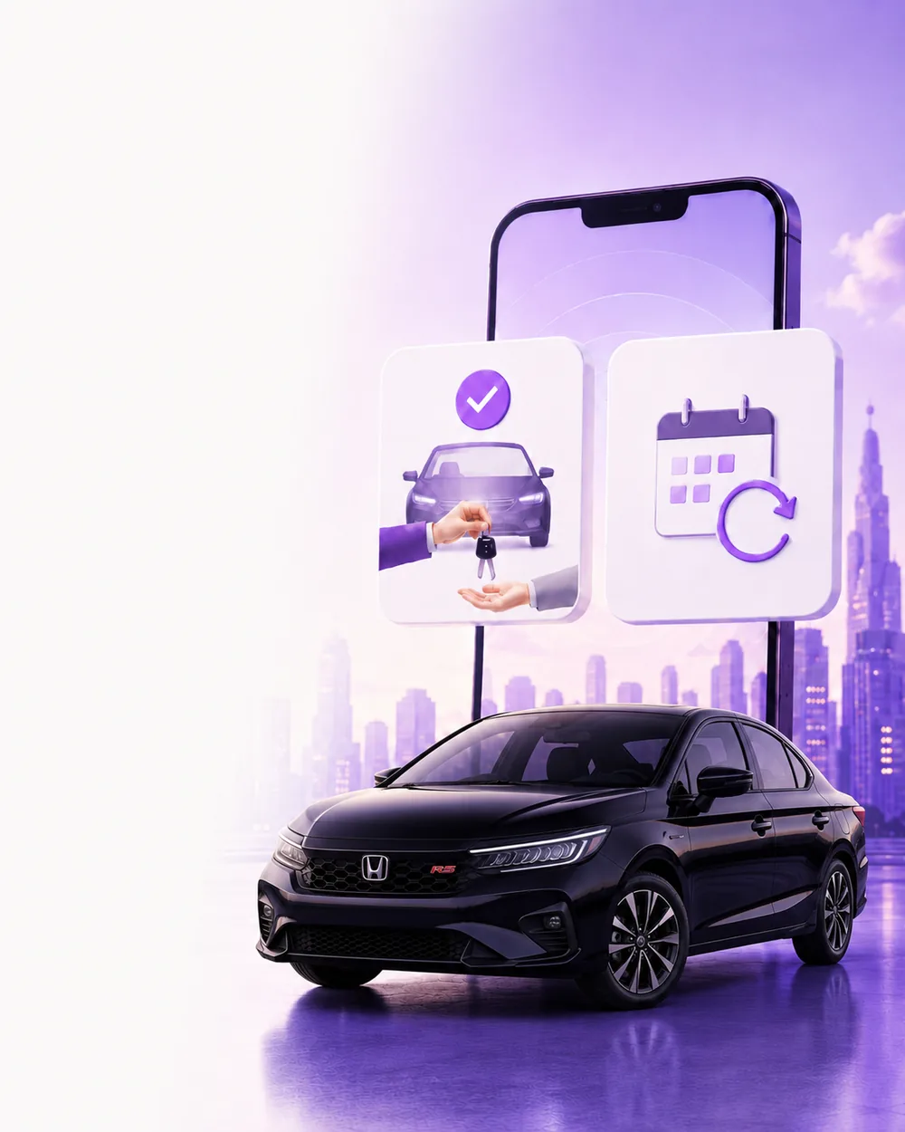 Returning the car with a WhatsApp extend-rental card